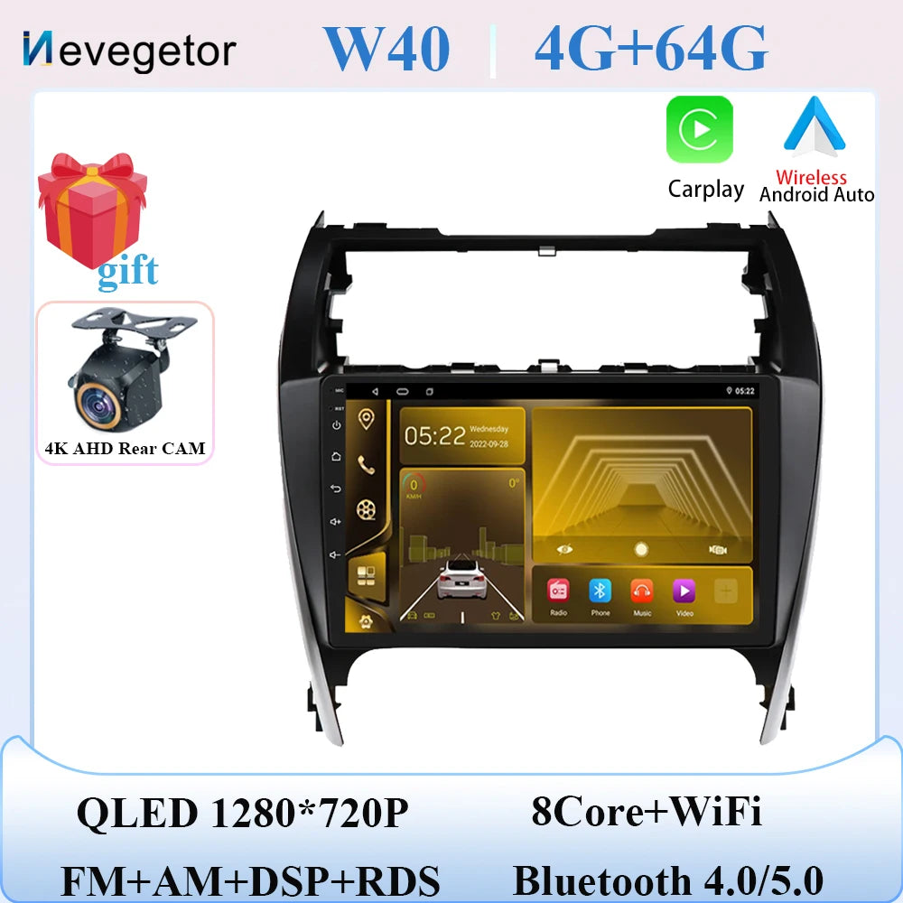 Android 15 For Toyota Camry 7 XV 50 55 2012 2013 2014-2015 2016 2017 Multimedia Carplay Car PlayerNavigation Screen GPS Radio