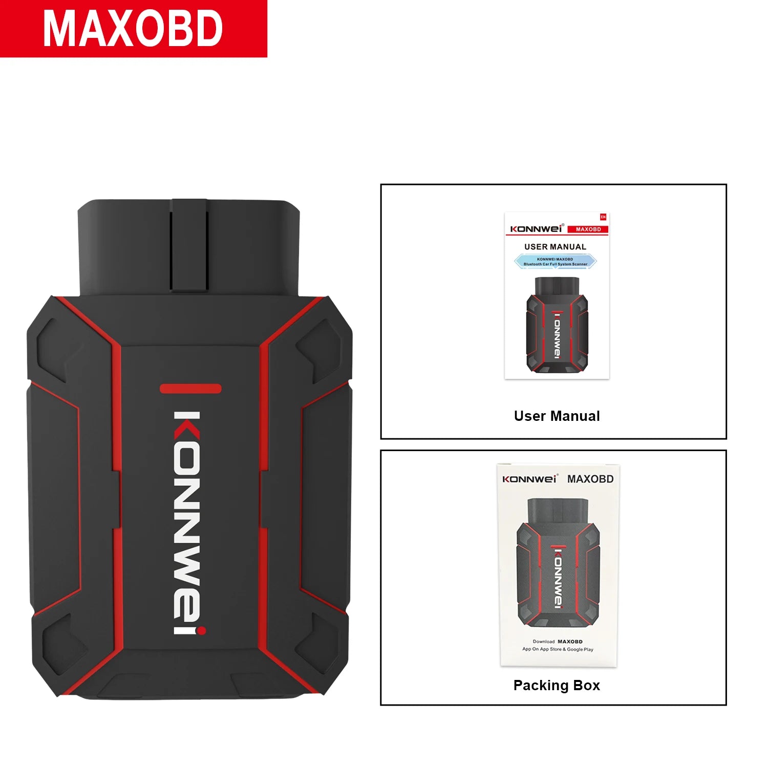 Newest Products Car All System Scanner KONNWEI MAXOBD Bluetooth 5.0 For Android And Ios Both With Free MAXOBD App On Mobile