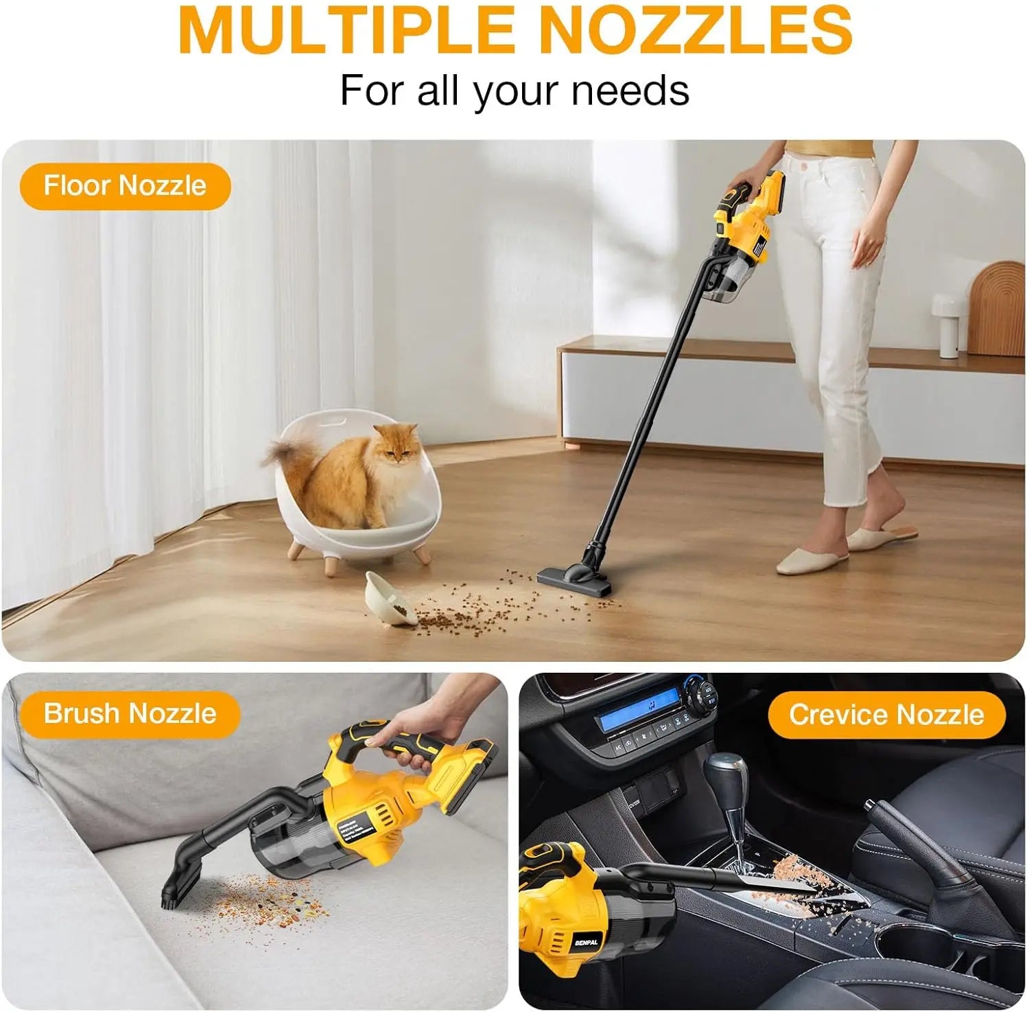New Portable Vacuum Cleaner with 2 Pieces Wireless Electric Filter for Home Car Pet Hair Cleaner for Dewalt Battery 20v Durable