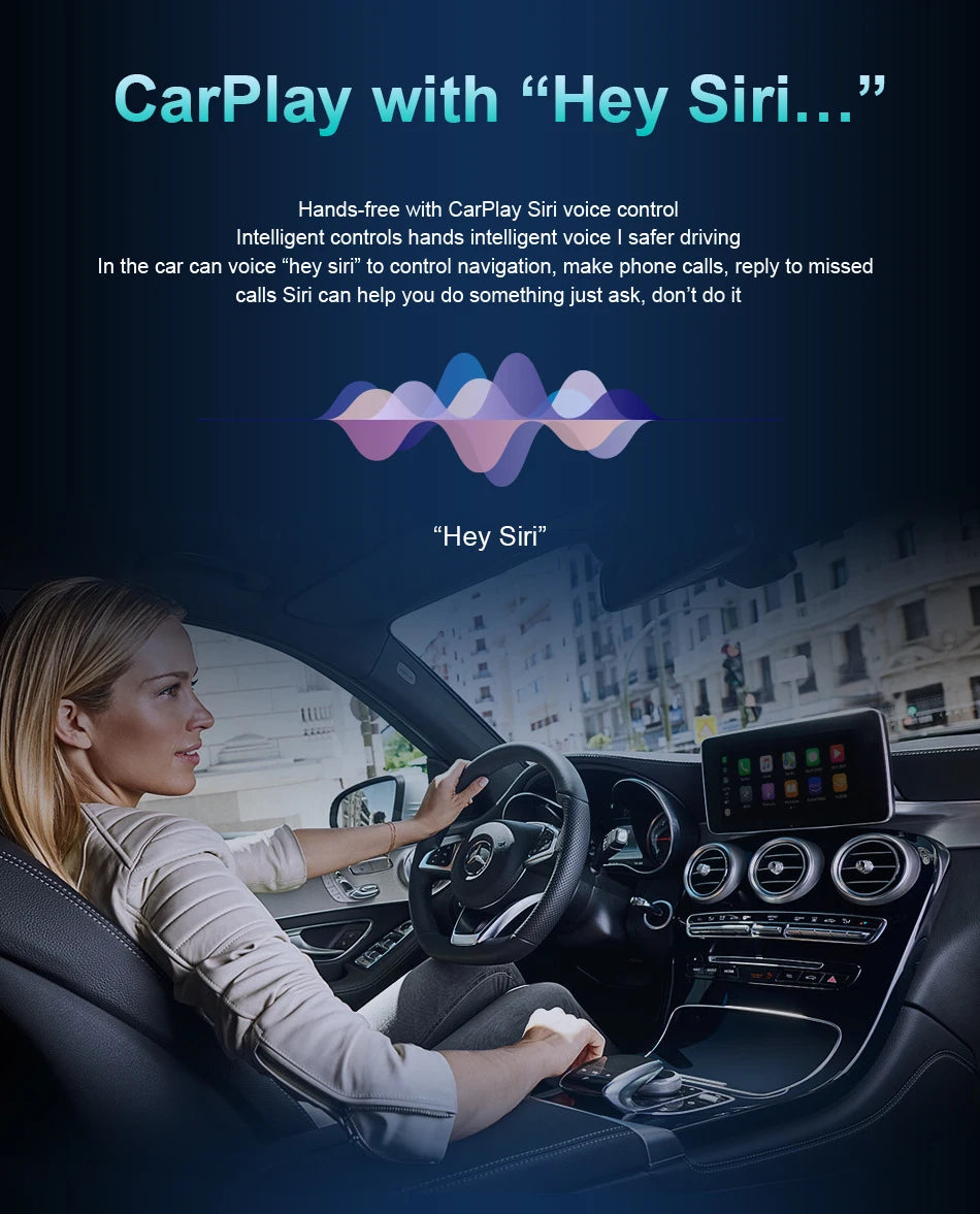 Android 14 Wireless CarPlay For Mercedes Benz C Class W205 Screen Android Auto Multimedia Navigation GPS SWC DSP 4G WiFi