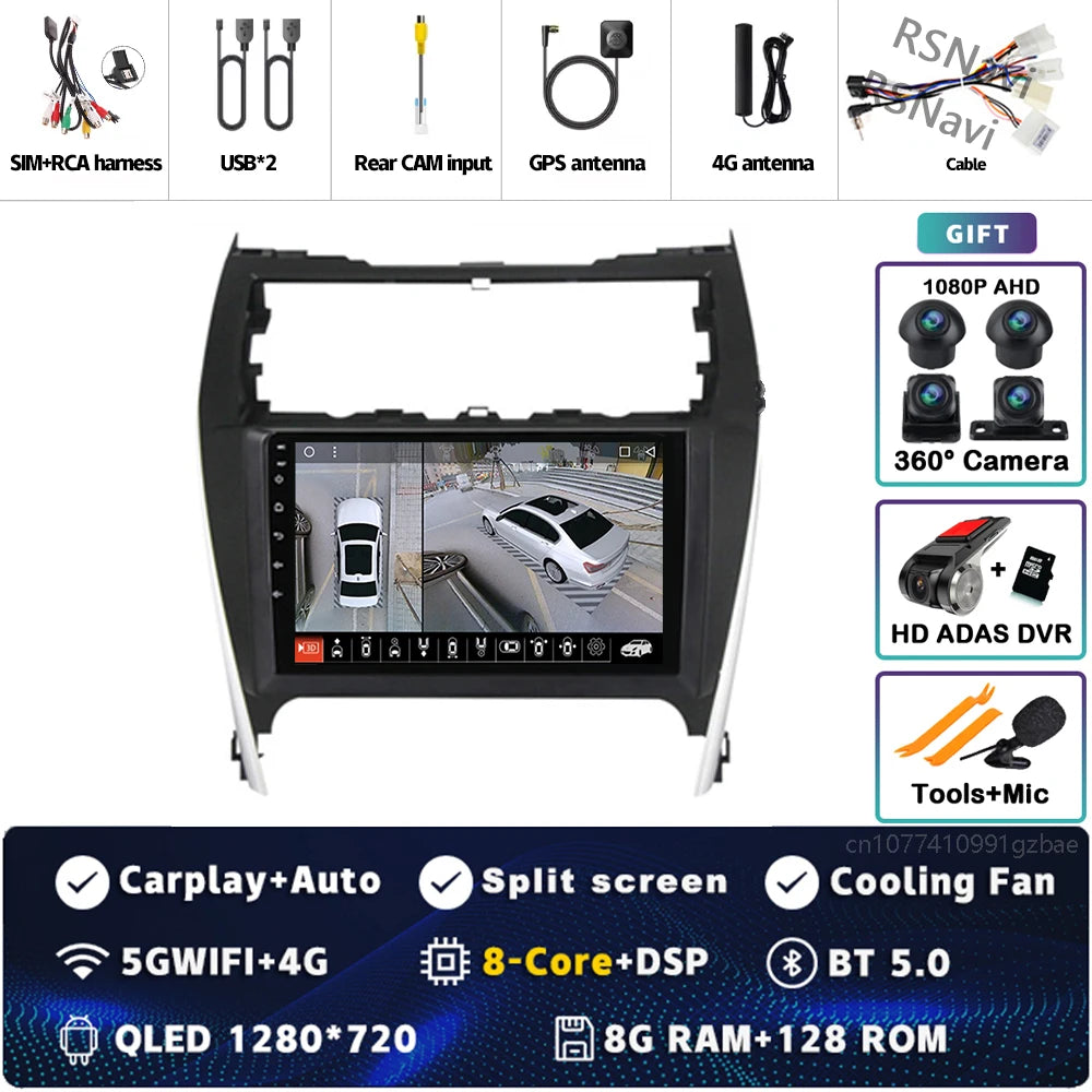 Android 15 For Toyota Camry US 2012 - 2014 2K QLED Android Car Radio Multimedia Video Player GPS Stereo CarPlay 4G Head Unit