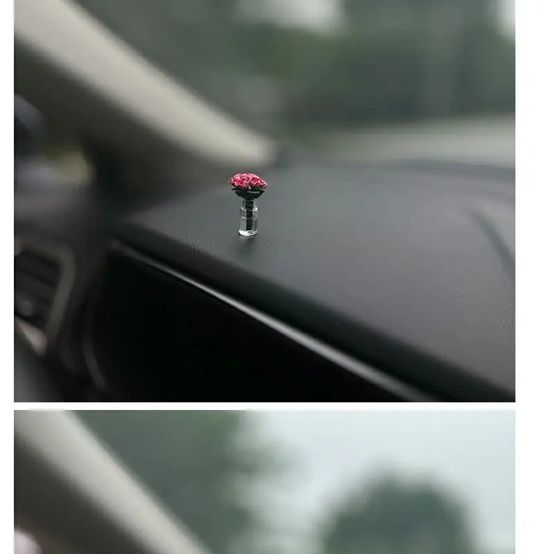 Cute Car Interior Decoration Mini Rose Sunflower Vase Auto Center Console Decoration Ornaments For Car Gifts Accessories