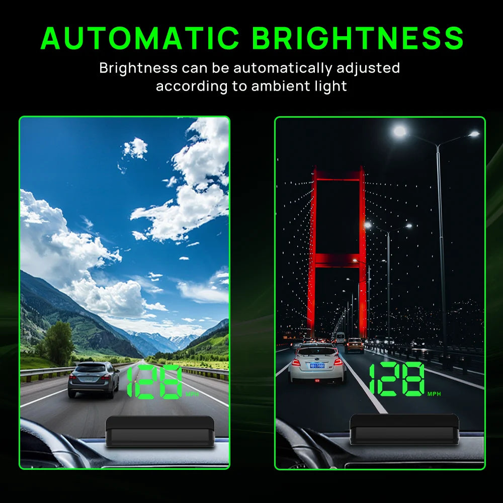 KWHUD K1 HUD Head-up Display Car GPS Digital Speedometer Universal Speed Windshield Projector Plug&Play Auto Electronic Devices