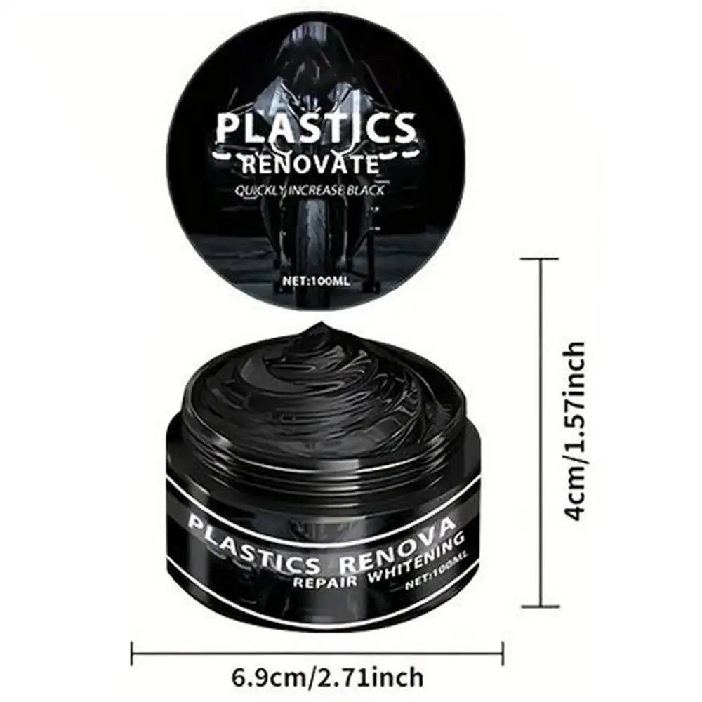 Car & Motorcycle Renovation Wax Plastic & Rubber Repair Cream - Nano Enhanced Black Car Wax Renovation Wax Interior Restorer