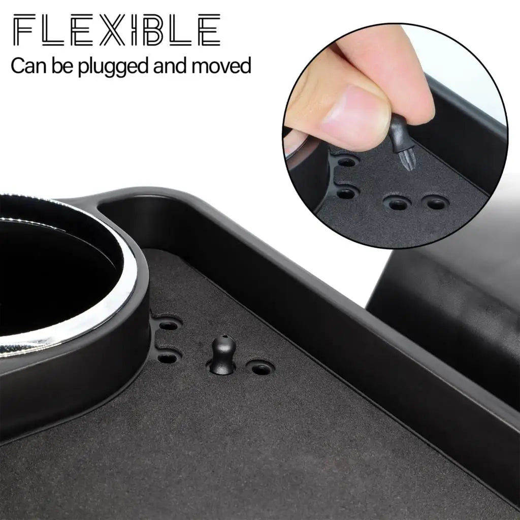 Car Seat Back Organizer Storage Tidy Foldable Table Tray Cup Holder Phone Mount Stand Food Drink Desk Travel Auto Accessories