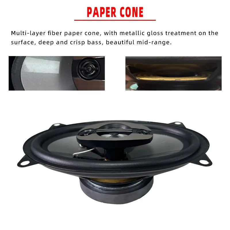 Q-PERTORS 2PCS 6X9inch 5-Way Coaxial Car Stereo Speakers Full Frequency 2X750W Power for Audio System Retrofit