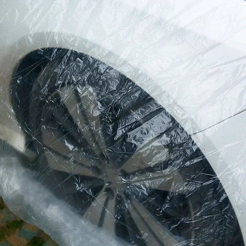 Universal Car Shield Cover PE Transparent Covers With Elastic Band Rain Dust Resistant Scratch-Proof Full Car Protective Shield