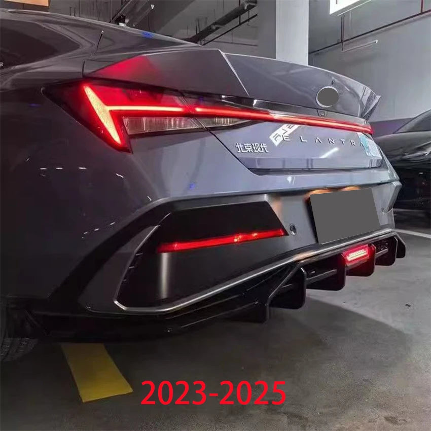 For Hyundai Elantra 2021 2023 2025 Rear Bumper Diffuser Splitter Chin Spoiler Exhaust Pipe Bodykit Car Tuning Accessories