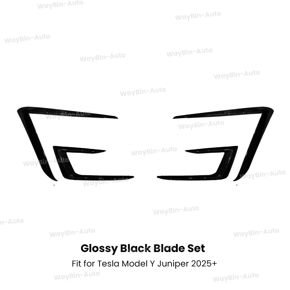 For 2025+ Tesla Model Y Juniper Front Bumper Lip Front Guard Trim Spoiler ABS Black Carbon Body kit Front Lip Accessori auto