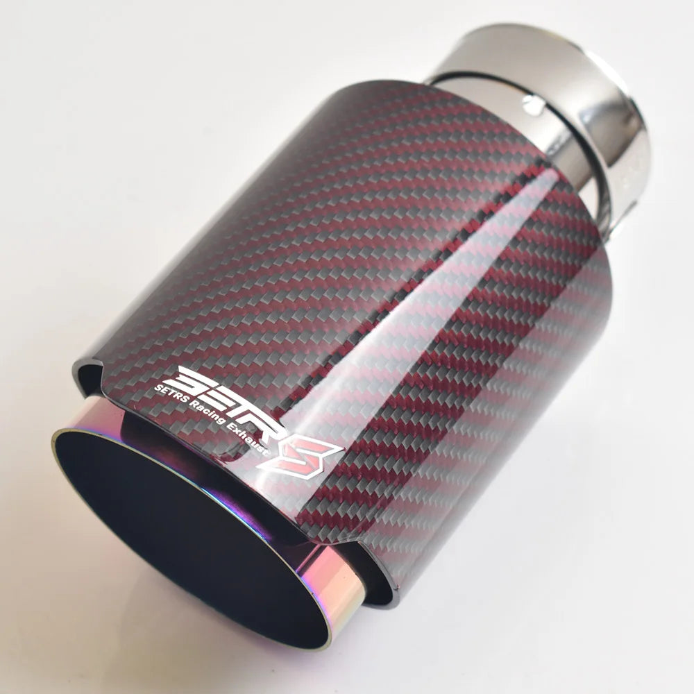 Purple Exhaust Pipe Glossy Twill Red Fiber Carbon Car Modified  Nozzles Tails Muffler Tip