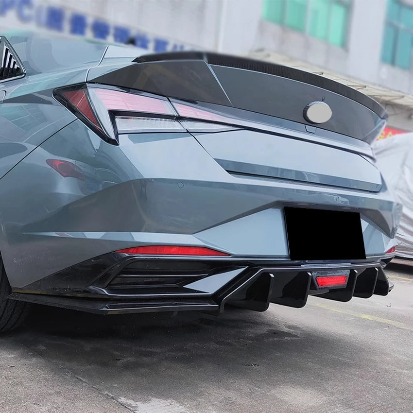 For Hyundai Elantra 2021 2023 2025 Rear Bumper Diffuser Splitter Chin Spoiler Exhaust Pipe Bodykit Car Tuning Accessories