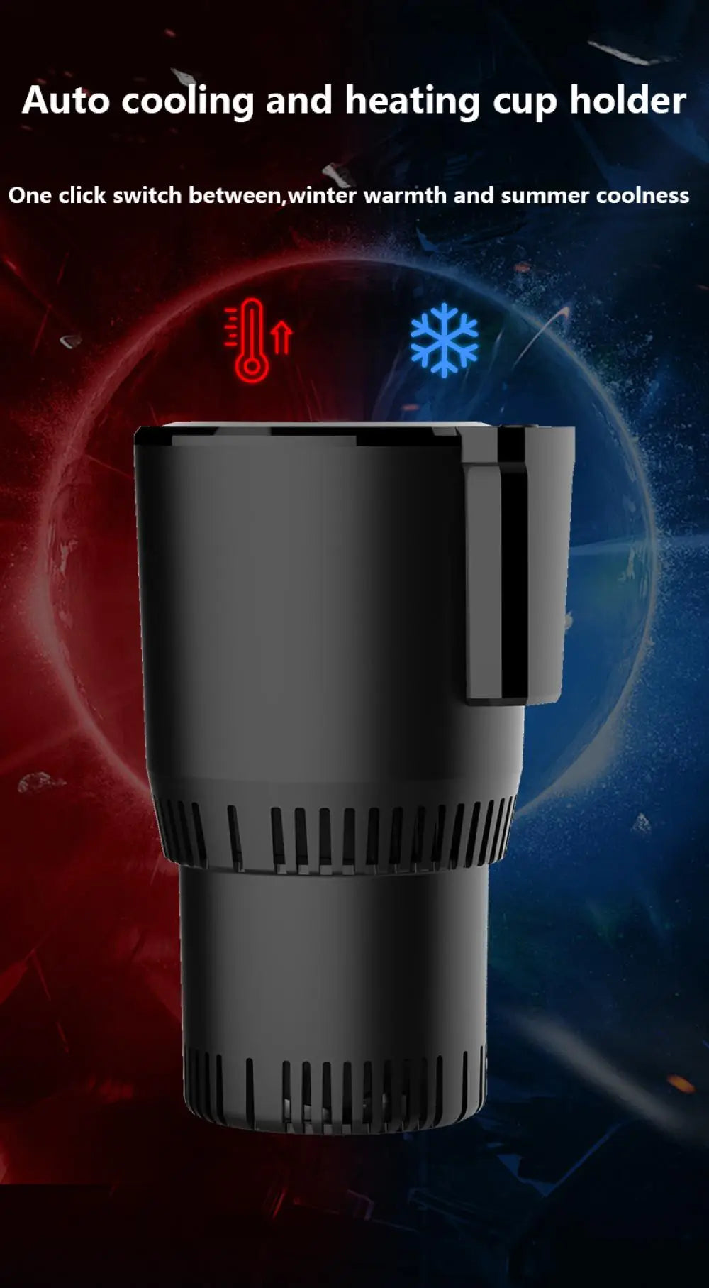 Car Heating Cooling Cup 12V and 24V 36W 2-in-1 Car Office Cup Warmer Cooler Smart Cup Mug Holder Beverage Drink Refrigerator