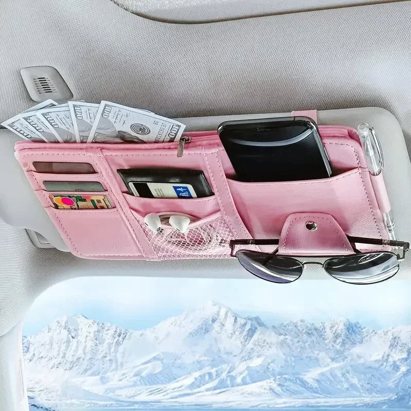 Car Sun Visor Bill Pen Business Card Holder Organizer Storage Box Sunglasses Clip Stowing Tidying Car Accessories