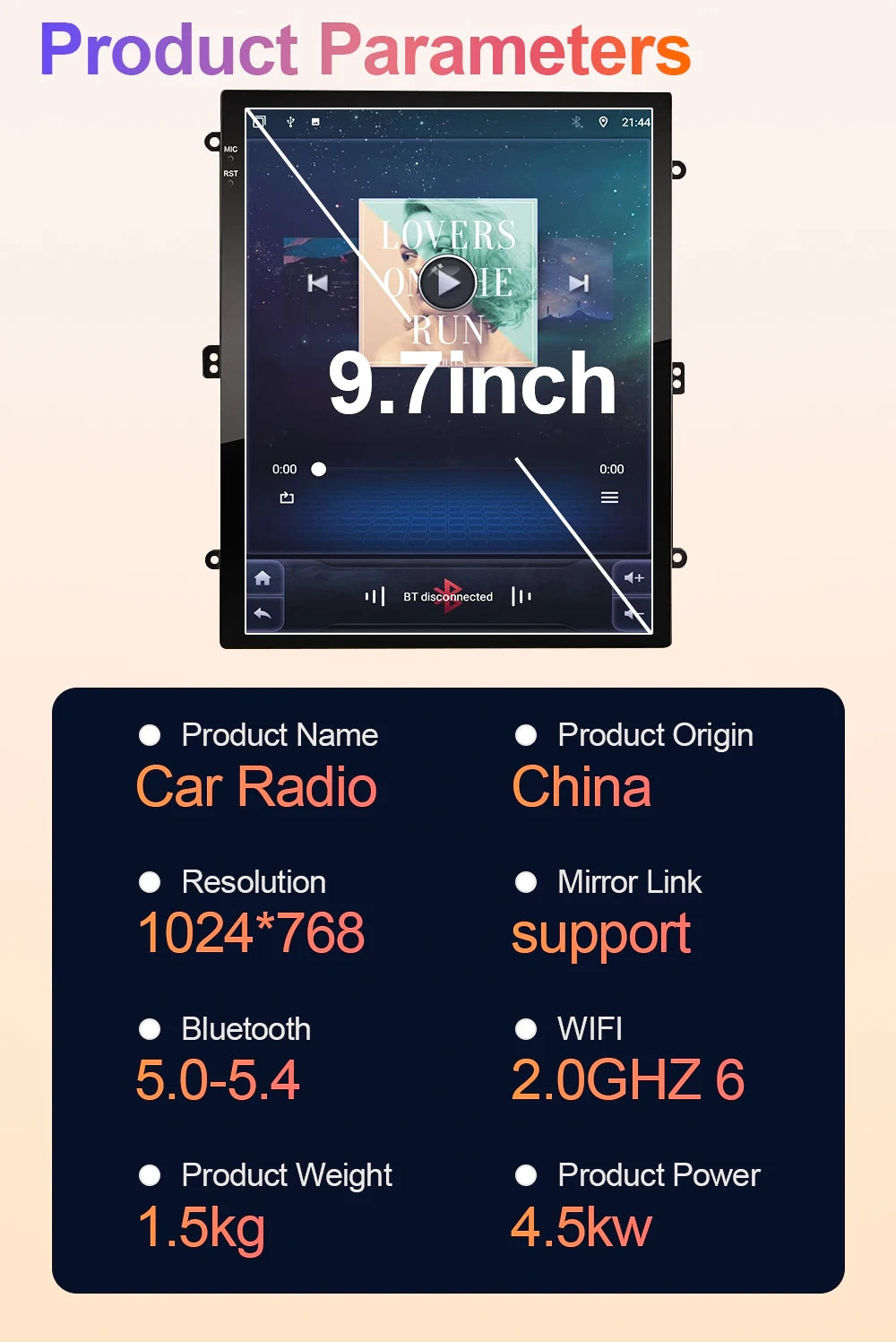 9.7 inch 8Core Android 15 Car Radio for Ford Focus 3 Mk 3 2011 2012 - 2019 Multimedia Video Player 2Din Carplay Auto Stereo DVD