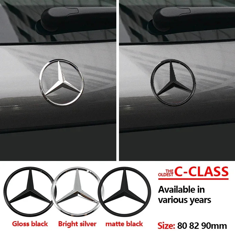 3d ABS Mercedes Benz Rear Star Logo Car Trunk Emblem For W203 W204 W205 W212 W213 X253 X156 W166 W167 W176 W177 W223 W223 W117