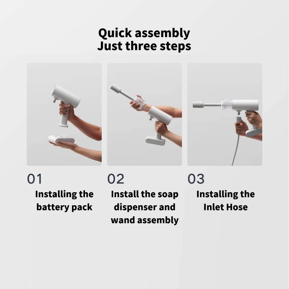 Xiaomi Mijia Electric Car Washer Gun 2.4MPA High Pressure Cleaner Foam Nozzle Auto Cleaning Care Cordless Car Washing Water Gun