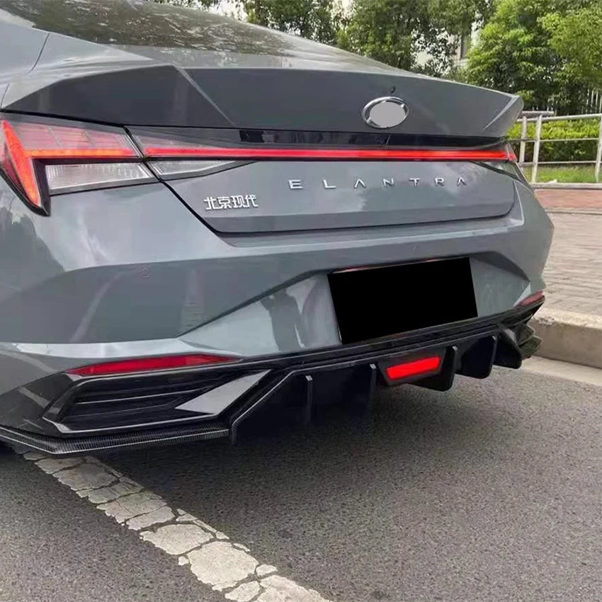 For Hyundai Elantra 2021 2023 2025 Rear Bumper Diffuser Splitter Chin Spoiler Exhaust Pipe Bodykit Car Tuning Accessories