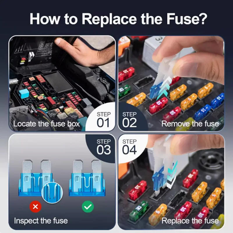 180Pcs Car Fuses Assorted Kit, 60 Mini Blade Car Fuse +60 Standard Fuse Automotive +60 Micro Fuse + Fuse Puller