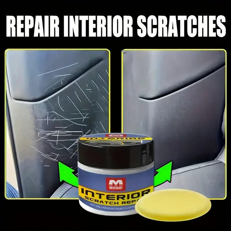 Multifunctional automotive repair wax, plastic parts refurbishing agent, internal gloss enhancer, tire and leather polish