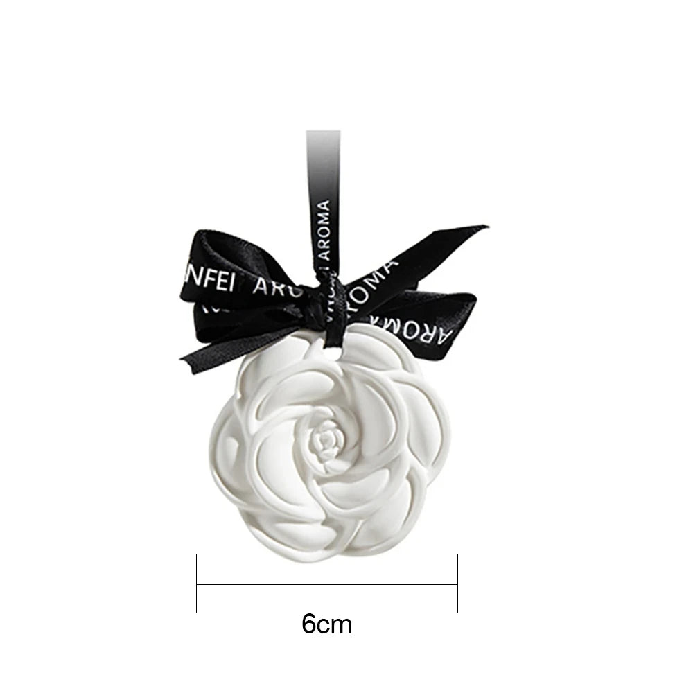 Car Hanging Air Freshener Beautiful White Flower Perfume for Car Styling Aroma Fresh Air Purifier Interior Decorations Ornament