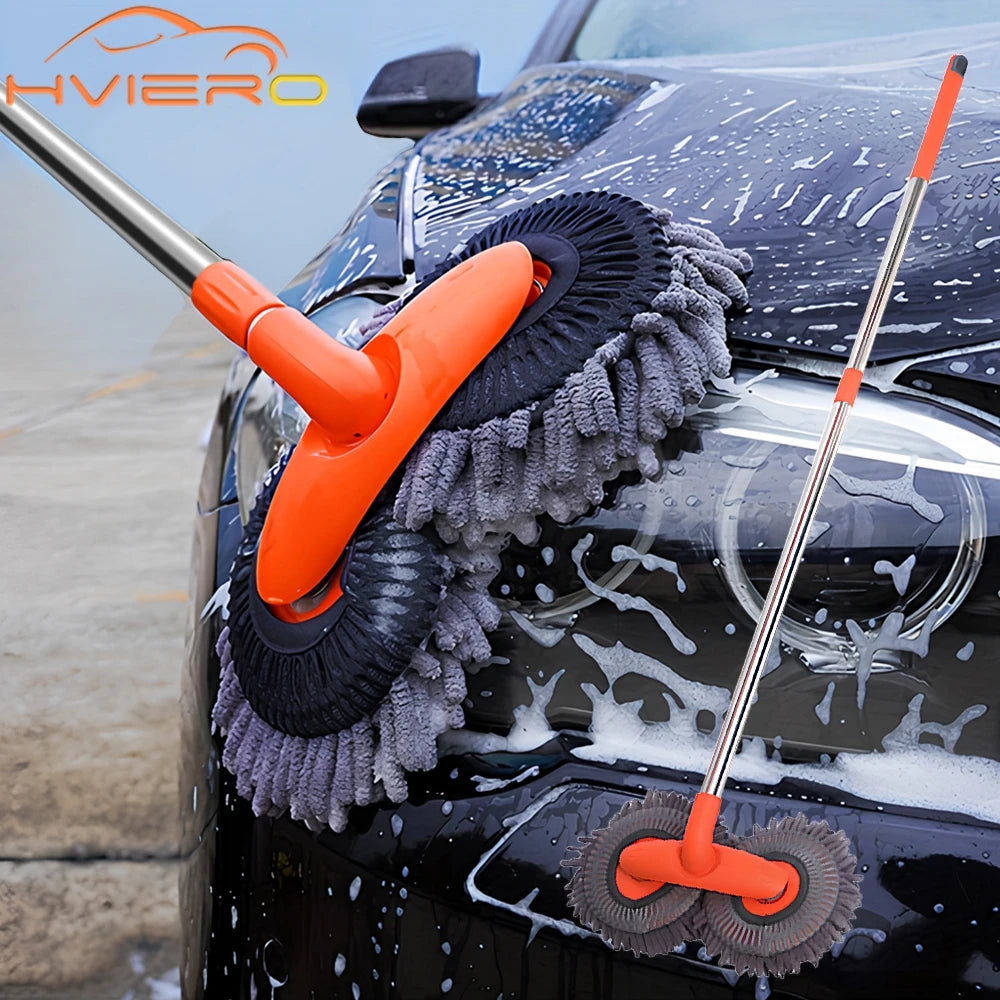 1X Car Cleaning Wash Multipurpose Kit Microfiber Brush Mop Sponge Wipe Auto Home Tools Universal Clean Accessories Yellow Gray