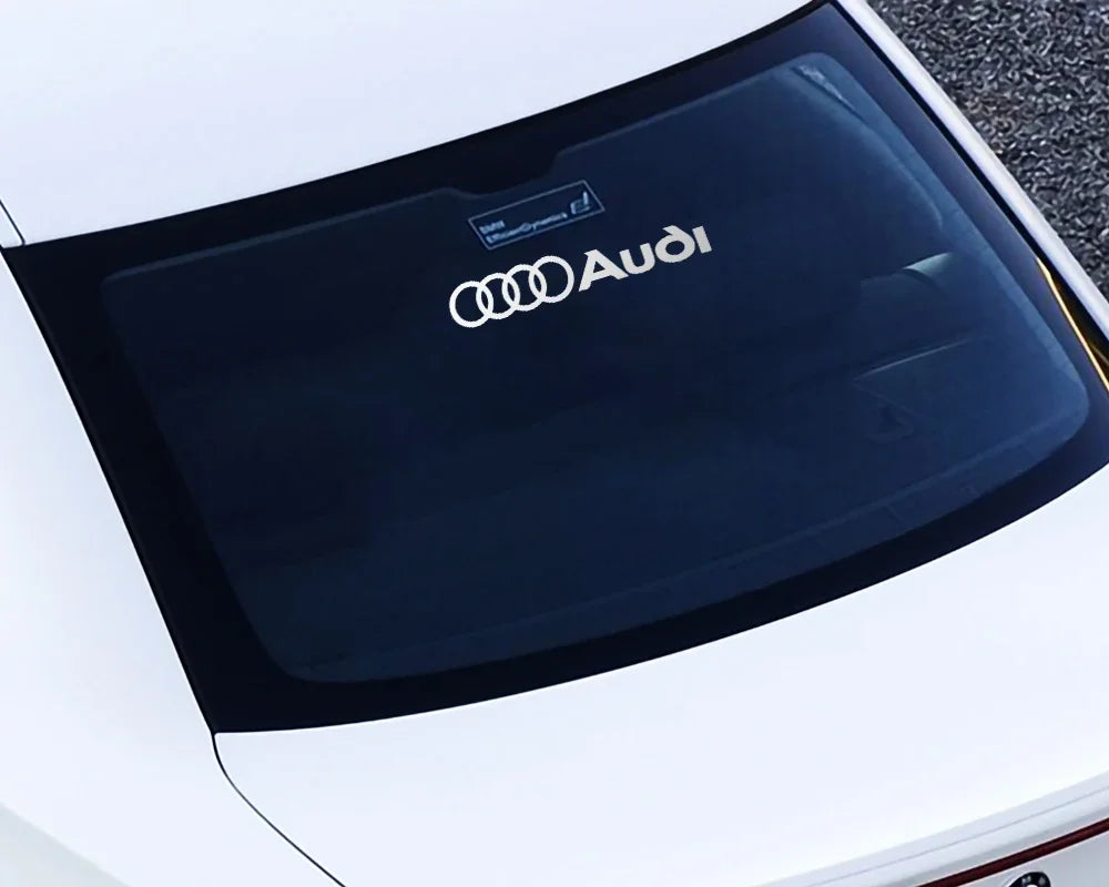 For Audi  Car Styling PVC Logo Side Body Fender Windshield Trunk Bumper Sticker RS S Line A3 A4 A5 A6 A7 Quattro Q2 Q3 Q5 Q7