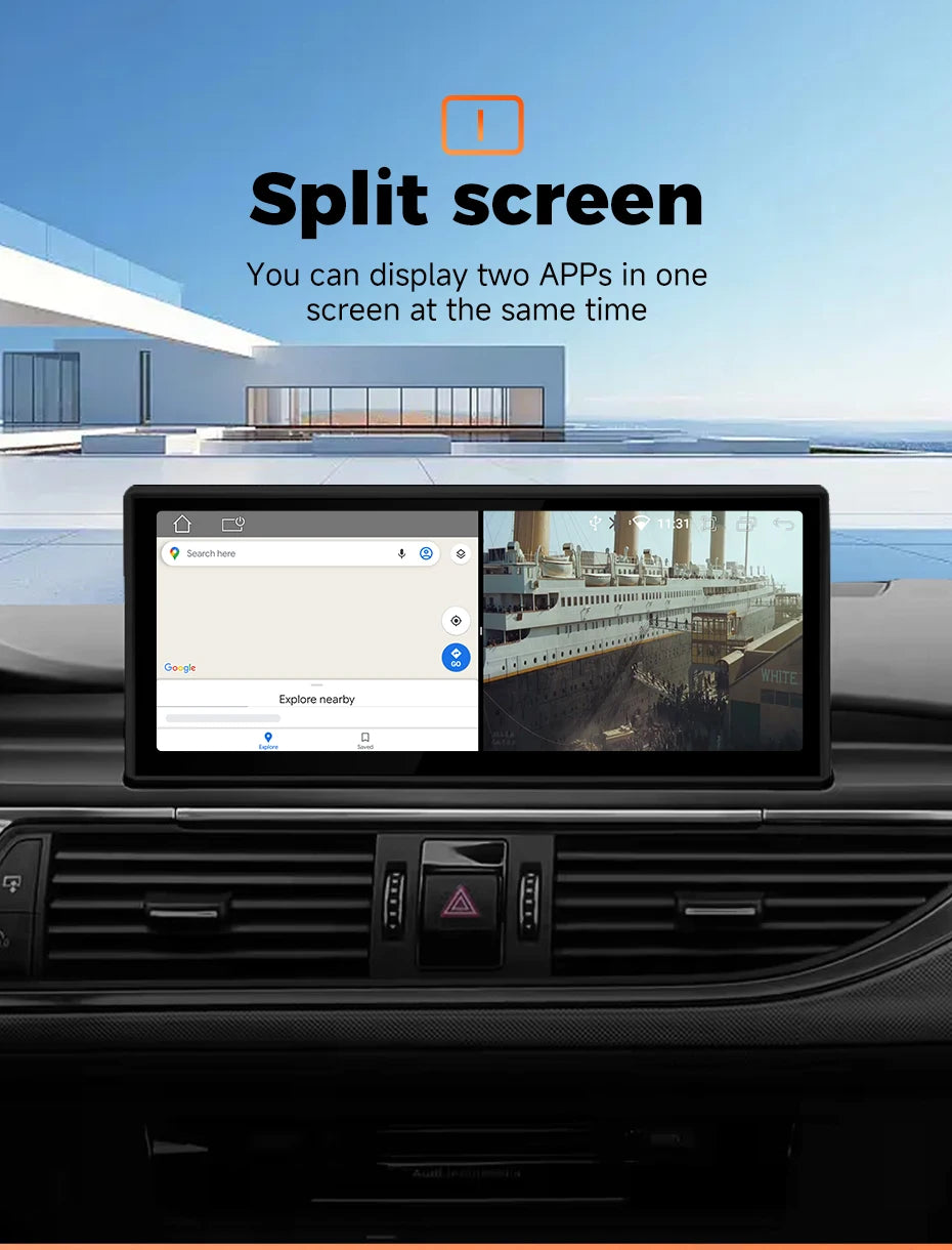 Android 14 bluetooth Car Radio Multimedia Player Carplay Screen Stereo ntelligent car systems GPS Navigation For Audi A6 A7 C7