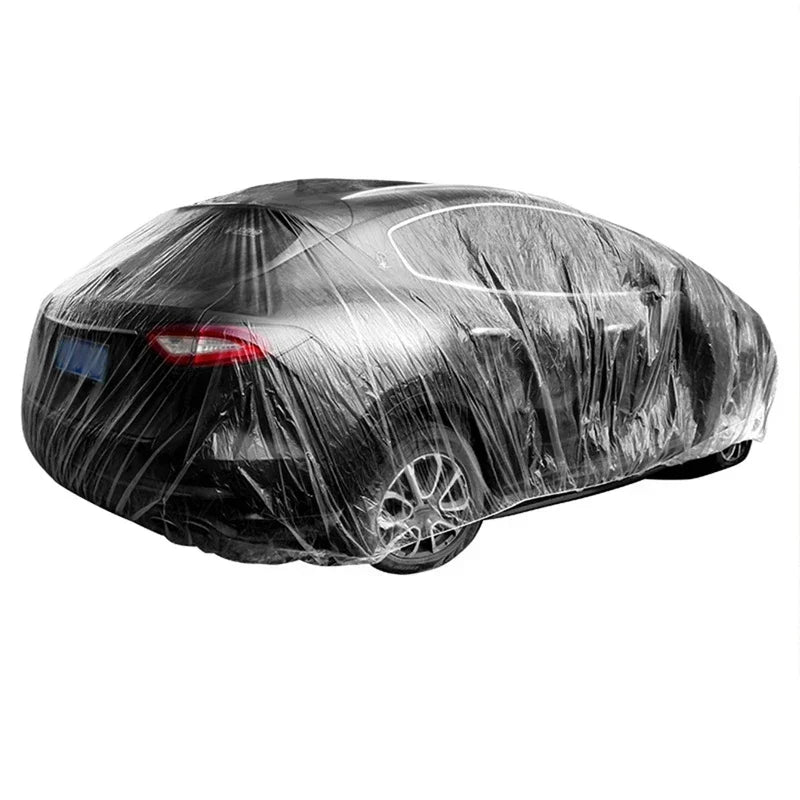 Universal Car Shield Cover PE Transparent Covers With Elastic Band Rain Dust Resistant Scratch-Proof Full Car Protective Shield