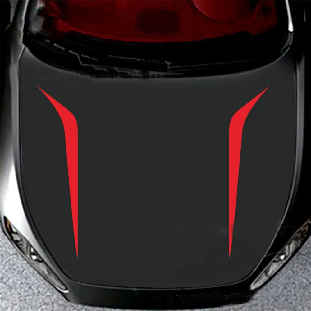 2Pcs Car Hood Stickers Auto Hood Stripes Sticker DIY Bonnet Decor Accessories For BMW Honda Toyota Car Stickers And Decals NEW