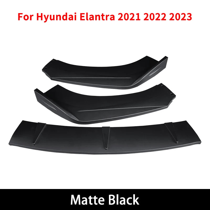 For Hyundai Elantra 2021 2022 2023 Car Front Bumper Splitter Lip Body Kit Spoiler Diffuser Deflector Decorative Strip Shovel ABS