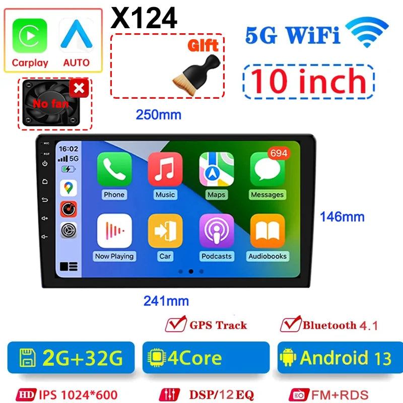 Universal 7/9/10 inch Android 13 Car Radio 64G Autoradio android 2 Din car radio GPS BT Central Multimedia Smart car systems