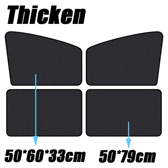 Car 5D Magnetic Mesh Sunshade Heat Insulation Strong Magnetic Adsorption Type Sunscreen Covers Car Side Window Blackout Curtains