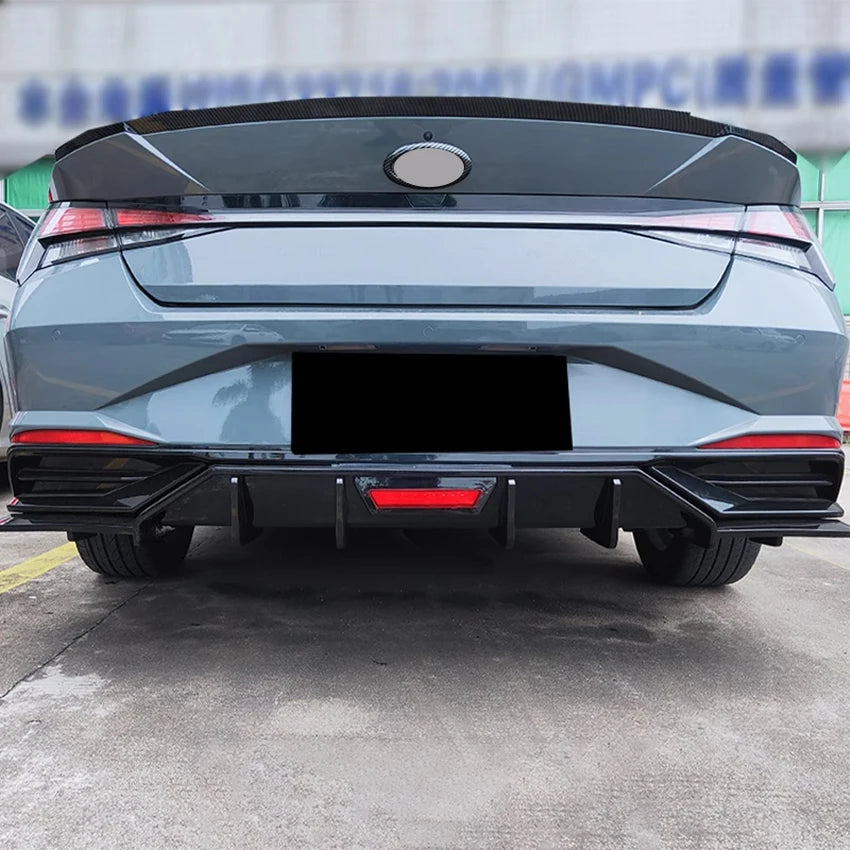 For Hyundai Elantra 2021 2023 2025 Rear Bumper Diffuser Splitter Chin Spoiler Exhaust Pipe Bodykit Car Tuning Accessories