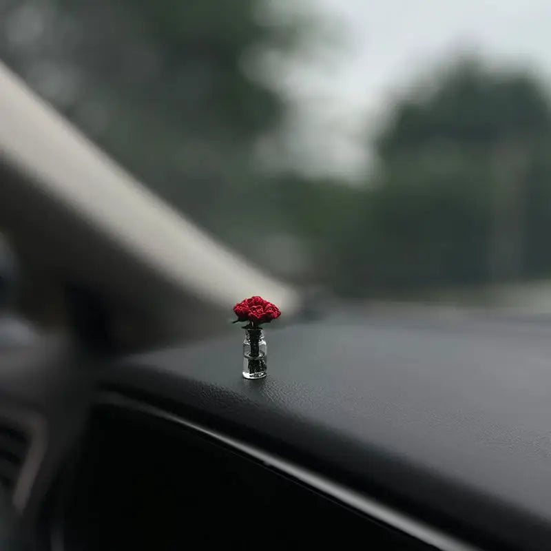 Cute Car Interior Decoration Mini Rose Sunflower Vase Auto Center Console Decoration Ornaments For Car Gifts Accessories