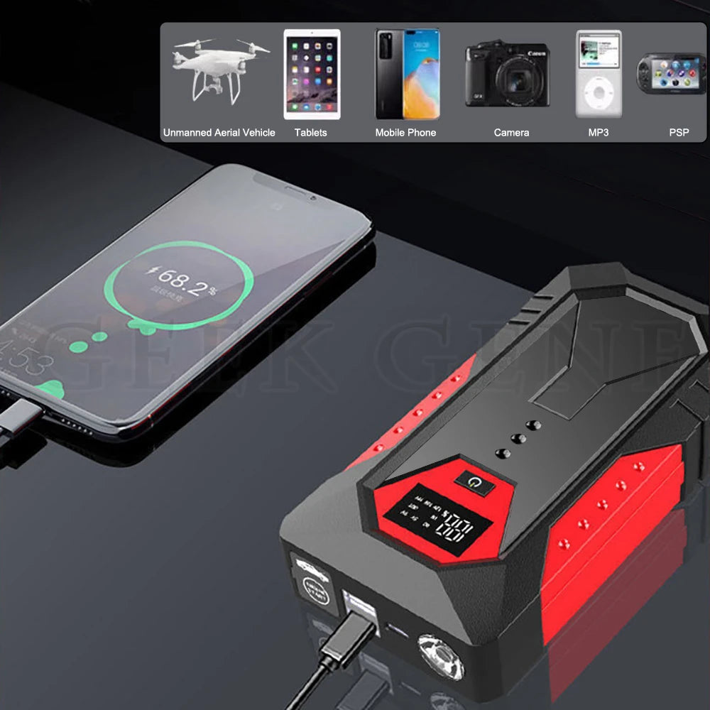 GKFLY Jump Starter Power Bank 800A /1200A Portable Car Battery Starter For 12V Car Emergency Booster Starter Starting Device
