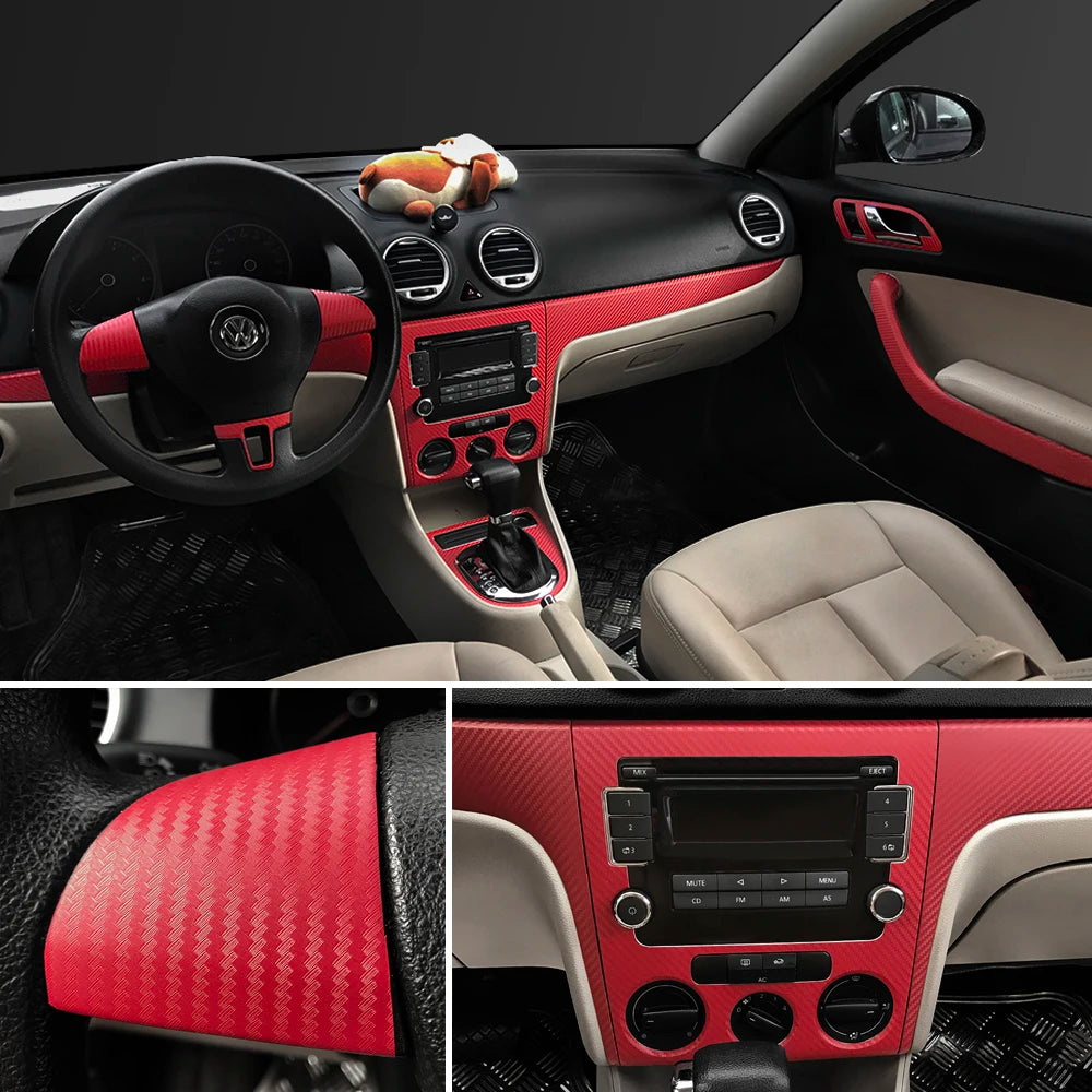 30x127cm Car 3D Carbon Fiber Roll Film Stickers DIY Vinyl Film Auto Interior Styling Carbon Fiber Decorative Decals