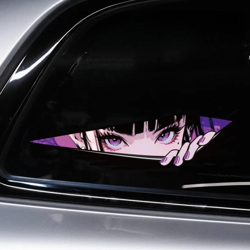 1pair Anime Eyes JDM Motorcycle Stickers Waterproof Motorbike Front Fairing Side Panels Fuel Tank Electric Scooter Vinyl Decals