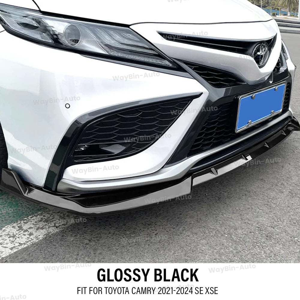 TRD Sport Front Body Kits For Toyota Camry LE SE XLE XSE 2021-2024 ABS Tuning Front Bumper Lip Side Splitter Spoiler Accessories