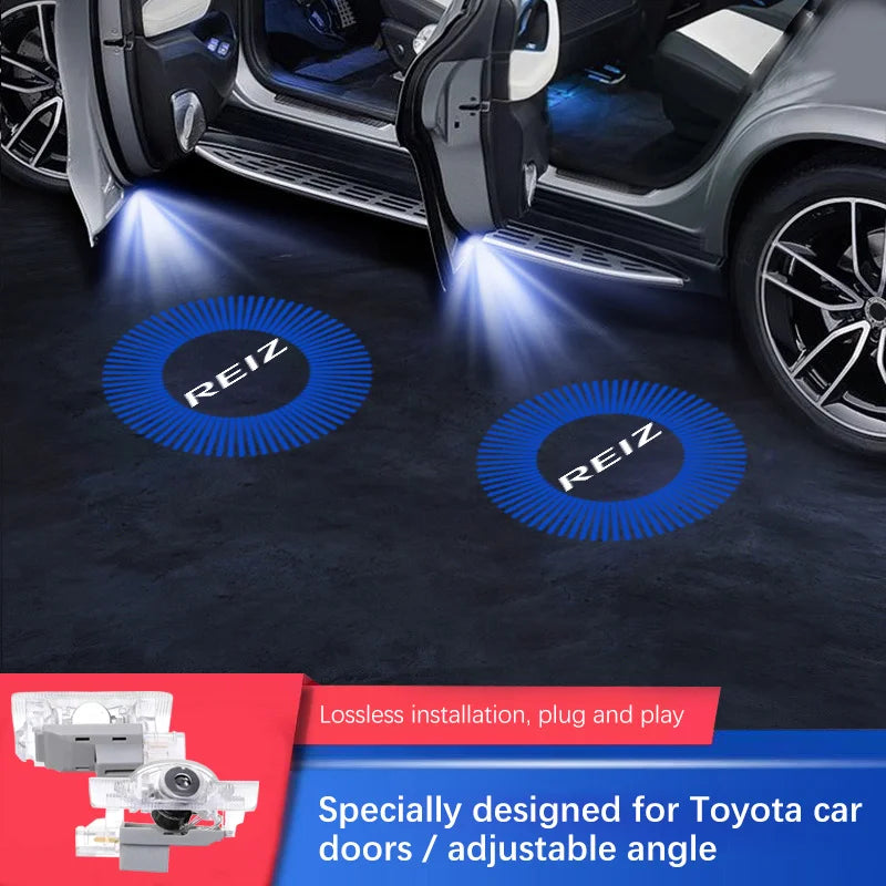 LED For Toyota Reiz Welcome Light Toyota Car Door Light 2pcs Reiz Courtesy Light For Toyota Reiz Mark X Prado Avalon Puddle Lamp