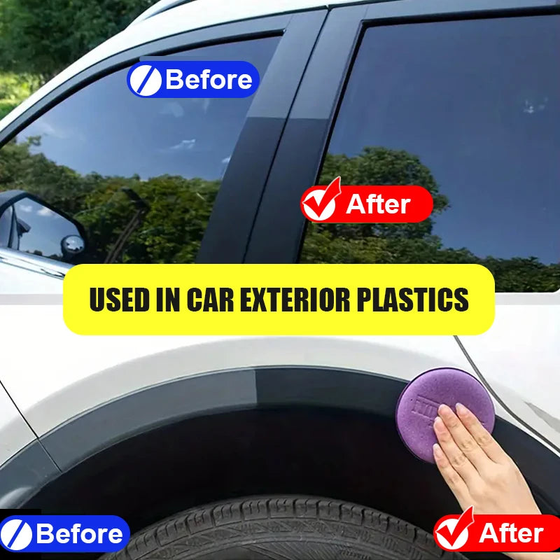 Car Plastic Restorer Coating Agent Auto Plastic Rubber Exterior Repair Clean Refresh Restoration Agent Black Shine Seal Brighten
