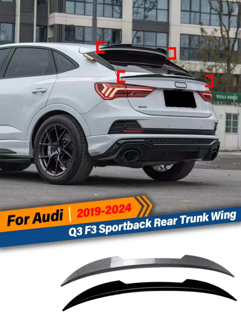 Rear Trunk Lid Top Mid Wing Spoiler Lip Tuning For Audi Q3 F3 Sport back 2019 2020 2021 2022 2023 2024 Auto Accessories Body Kit