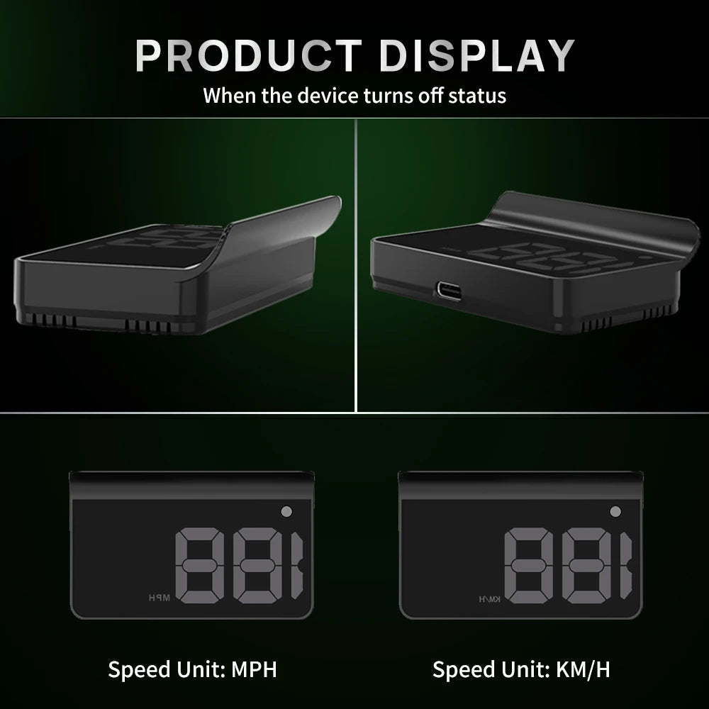 KWHUD K1 HUD Head-up Display Car GPS Digital Speedometer Universal Speed Windshield Projector Plug&Play Auto Electronic Devices