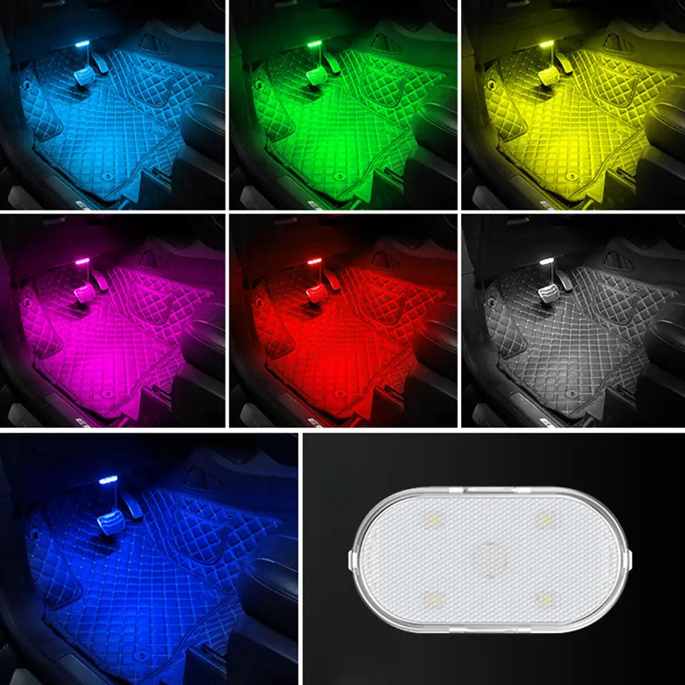 Car Interior Ambient Light USB Rechargeable Cabinet Light Room Decor RGB Lights Atmosphere LED Lamp Magnet Wireless Light