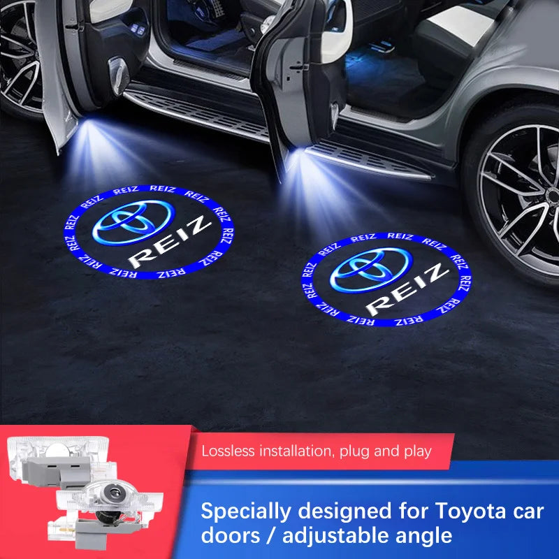 LED For Toyota Reiz Welcome Light Toyota Car Door Light 2pcs Reiz Courtesy Light For Toyota Reiz Mark X Prado Avalon Puddle Lamp