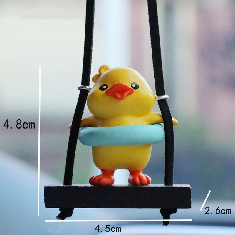 1Pcs Cartoon Animal Car Pendant  Auto Rearview Mirror Hanging Ornaments for Woman Girls Car Interior Accessories Lucky Gifts