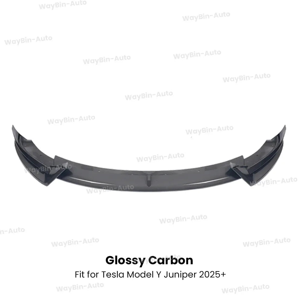 For 2025+ Tesla Model Y Juniper Front Bumper Lip Front Guard Trim Spoiler ABS Black Carbon Body kit Front Lip Accessori auto