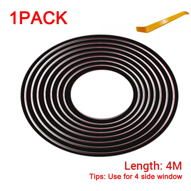 SEAMETAL Car Door Window Seal Strip Rubber V Shape Auto Side Window Gap Filler Weatherstrip Noise Insulation Protector Strips