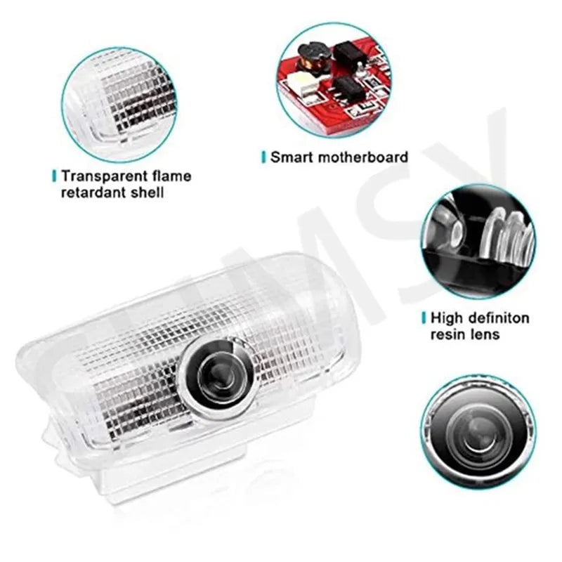 2Pcs Car Door LED Logo Lights Courtesy Projector Welcome Lamp Ghost Shadow Lamp Compatible With For Nissan Patrol Y62 2010-2021