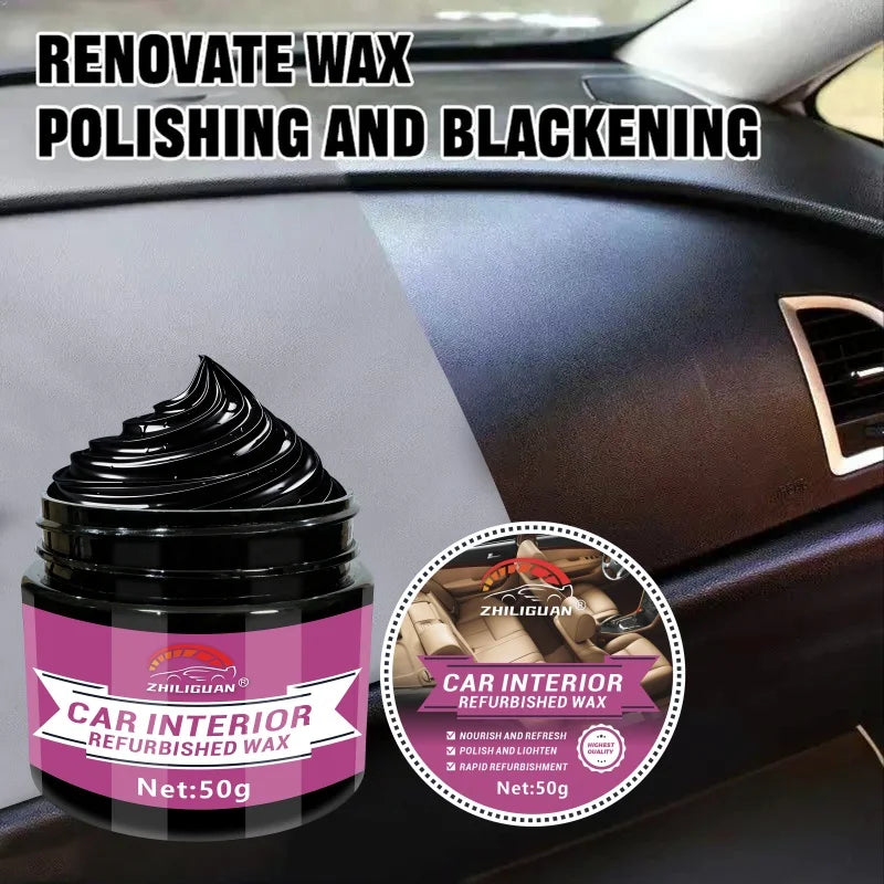 Car interior renovation wax, crystal plating wax, repair bumper scratches, restore car interior gloss, repair plastic PU leather