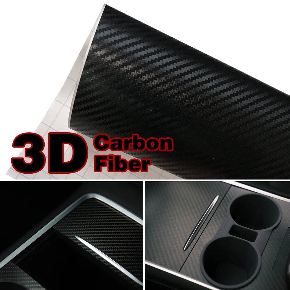 9D Carbon Fiber Car Sticker Self Adhesive Glossy Black Vinyl Wrap Film Anti-Scratch Auto Decoration Sticker for Cars Accessories